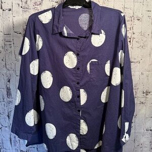 *NWOT* Minibee Women's Polka Dot Tunic Blouse. 100% Cotton. Size 2XL
